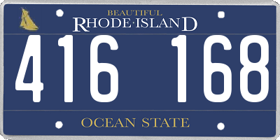 RI license plate 416168