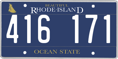 RI license plate 416171