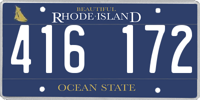 RI license plate 416172