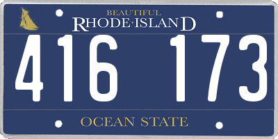 RI license plate 416173