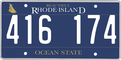 RI license plate 416174