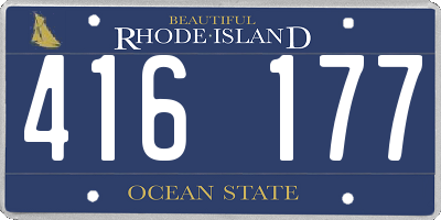 RI license plate 416177