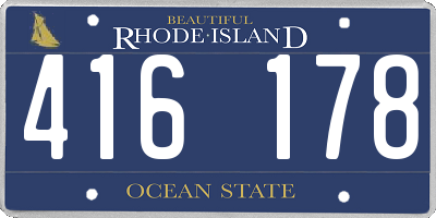RI license plate 416178