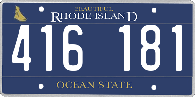 RI license plate 416181