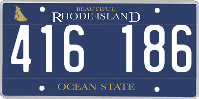 RI license plate 416186