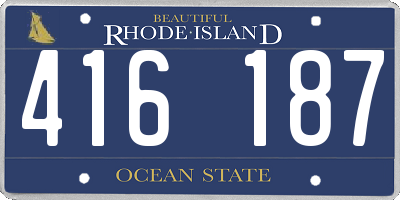 RI license plate 416187