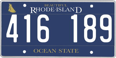 RI license plate 416189