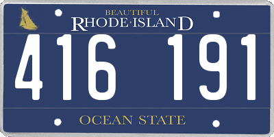 RI license plate 416191