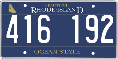 RI license plate 416192