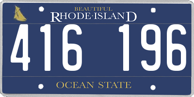 RI license plate 416196