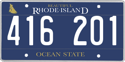 RI license plate 416201