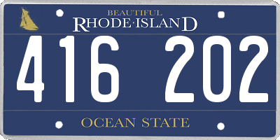 RI license plate 416202