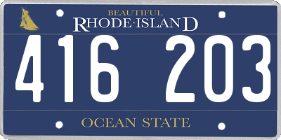 RI license plate 416203