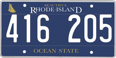 RI license plate 416205