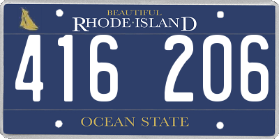 RI license plate 416206
