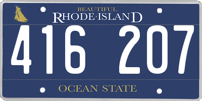 RI license plate 416207