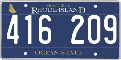 RI license plate 416209
