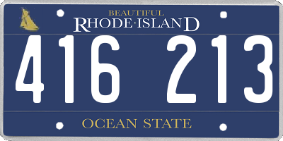 RI license plate 416213