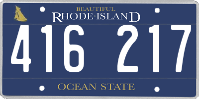 RI license plate 416217