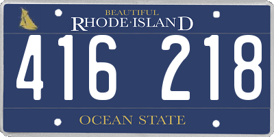 RI license plate 416218