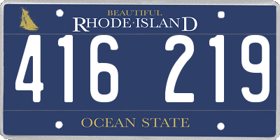 RI license plate 416219