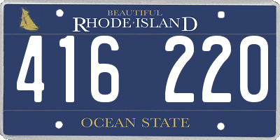 RI license plate 416220