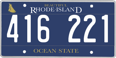 RI license plate 416221