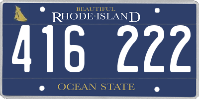 RI license plate 416222