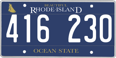 RI license plate 416230