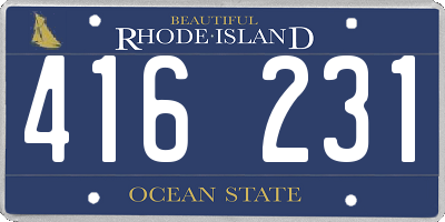 RI license plate 416231