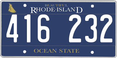 RI license plate 416232