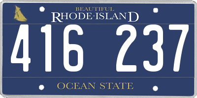 RI license plate 416237