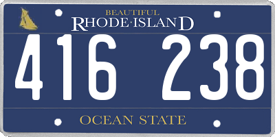 RI license plate 416238