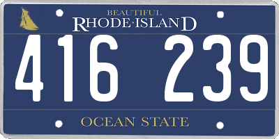 RI license plate 416239