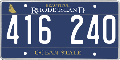 RI license plate 416240