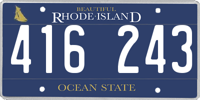 RI license plate 416243