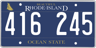 RI license plate 416245