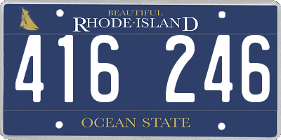 RI license plate 416246