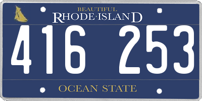 RI license plate 416253