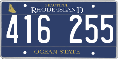 RI license plate 416255