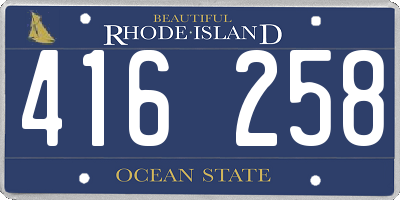 RI license plate 416258