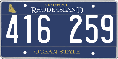 RI license plate 416259