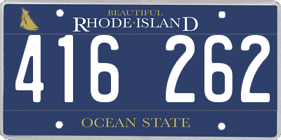 RI license plate 416262
