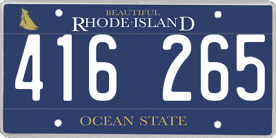RI license plate 416265