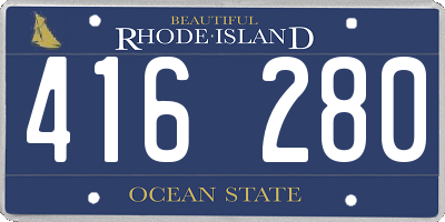 RI license plate 416280