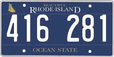 RI license plate 416281