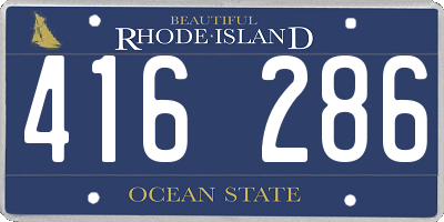 RI license plate 416286
