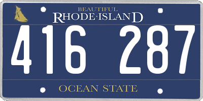 RI license plate 416287