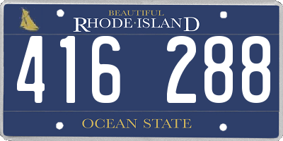 RI license plate 416288