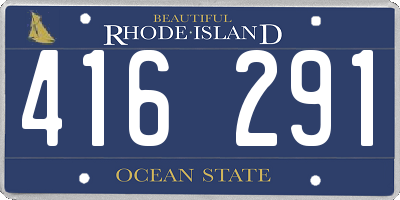 RI license plate 416291